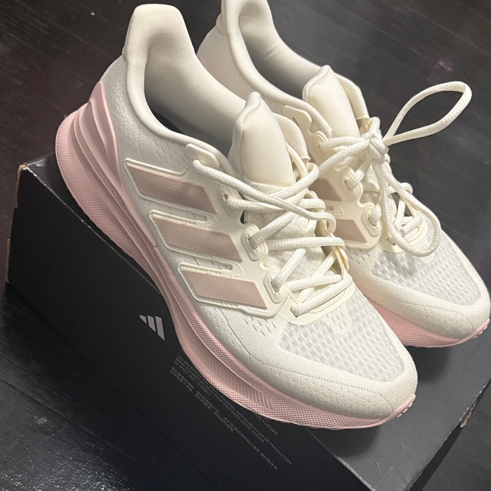 Adidas Women's Athletic Shoes in Cream and Pink